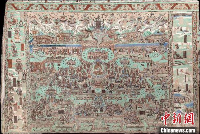 圖為此展覽精選展品莫高窟第148窟東壁(盛唐)——藥師經(jīng)變。　敦煌研究院供圖